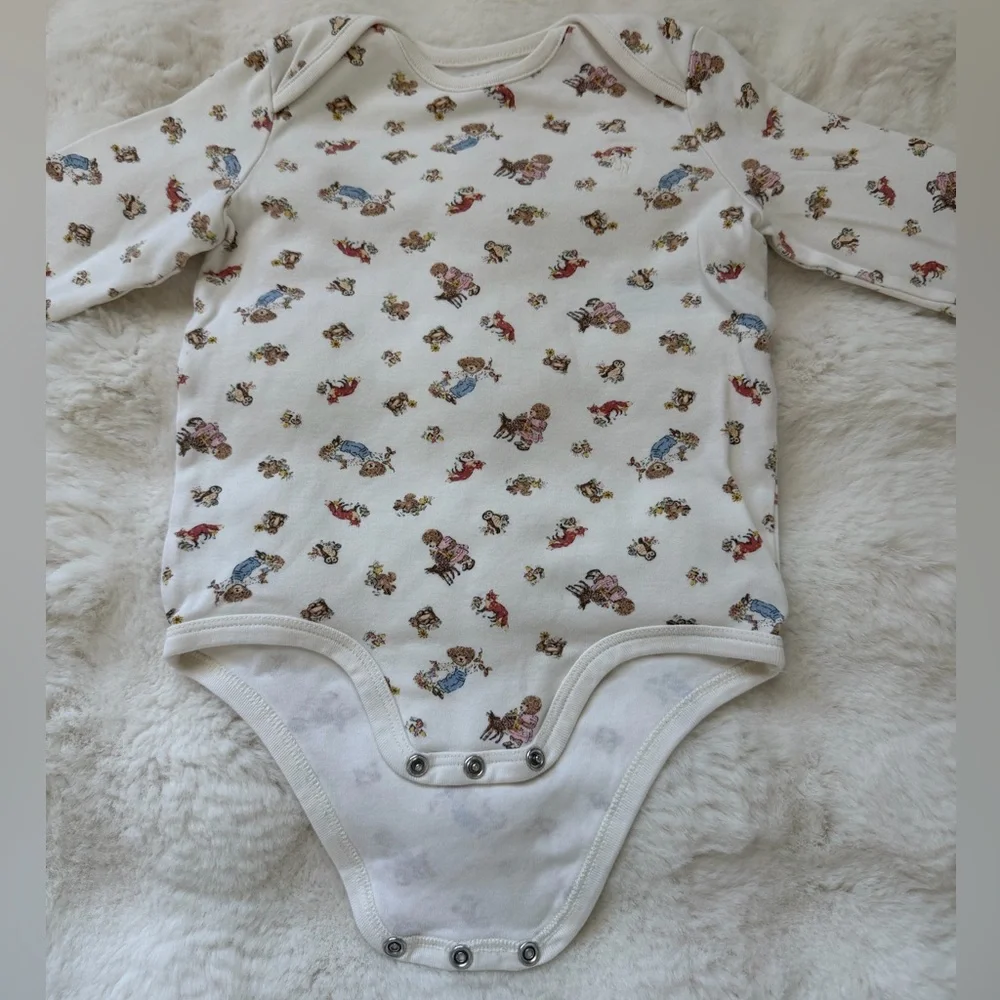 Ralph Lauren Cotton Bear 🐻 Floral 🌸 Print Girls Bodysuit Set- 24 M